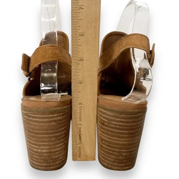 Franco Sarto | Aubree Tan Suede Leather Slingback Booties | Size 9M - Picture 7 of 8